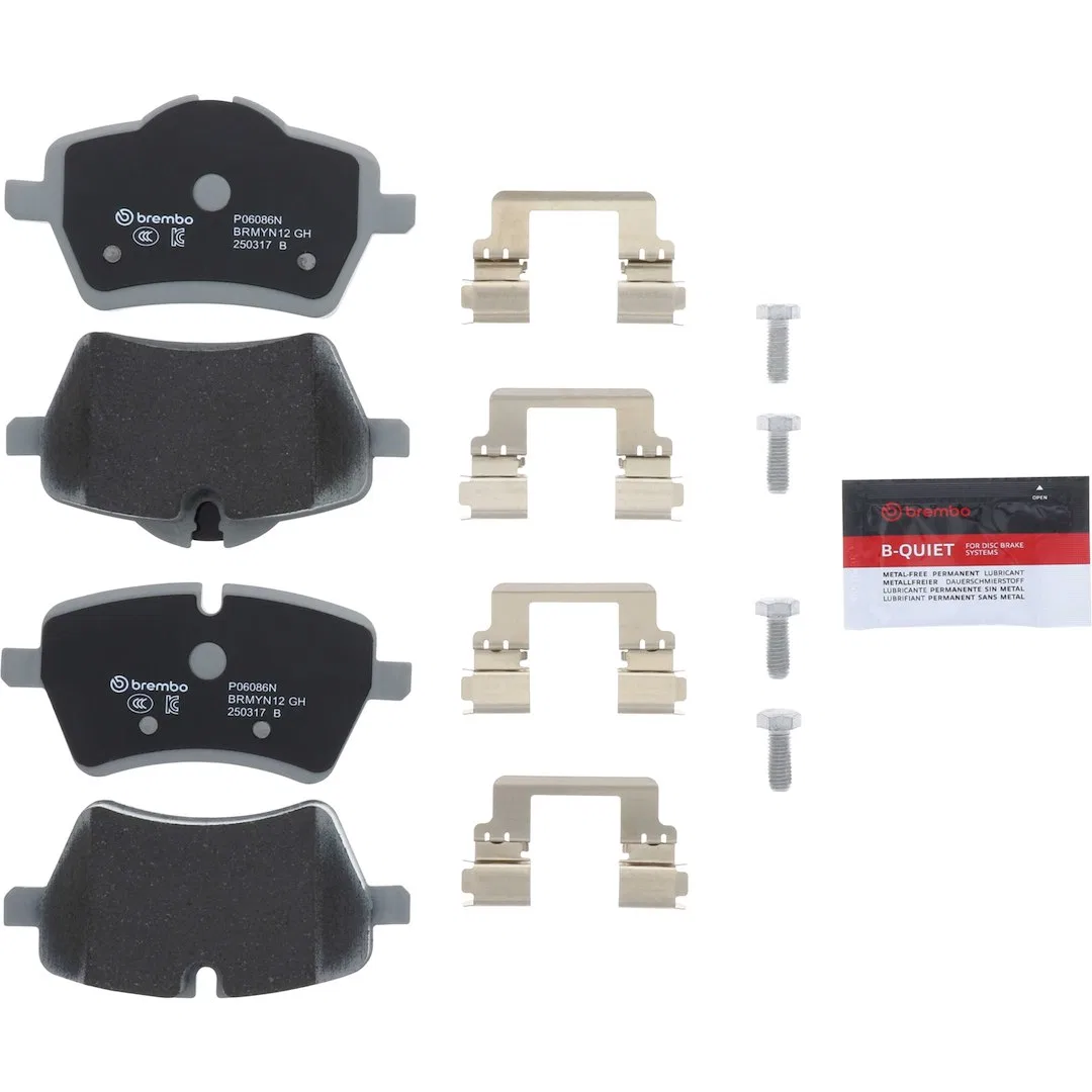 P06086N – BREMBO Brake Pad, FMSI Number D1204-8324 Ceramic Set Of 4 With Hardware/ Brake Caliper Screws